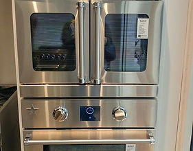 Blue Star  Gas wall oven French doors installation.jpg
