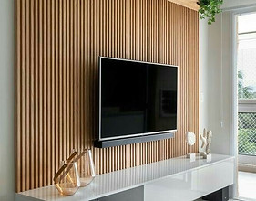 Hisense TV wooden slab wall mount installation.jpg